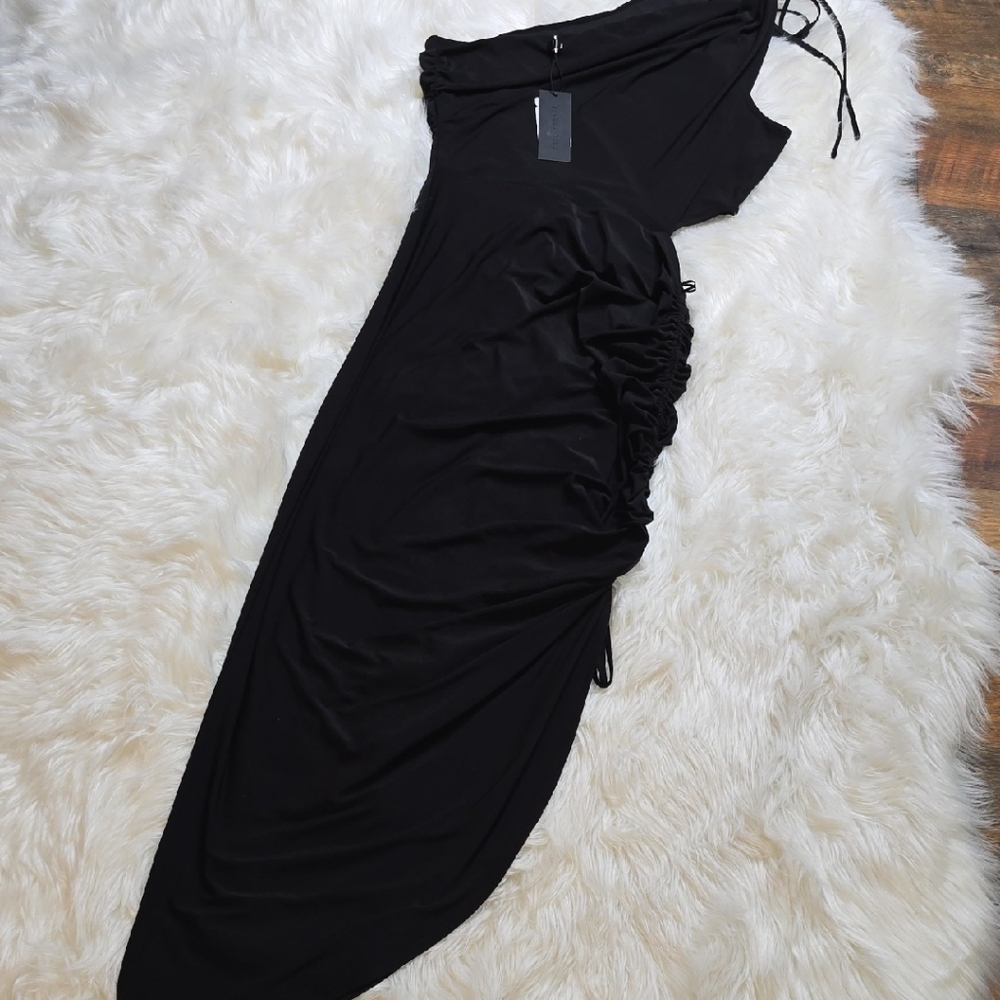 Gianni Bini Black One-Shoulder Dress SIZE L